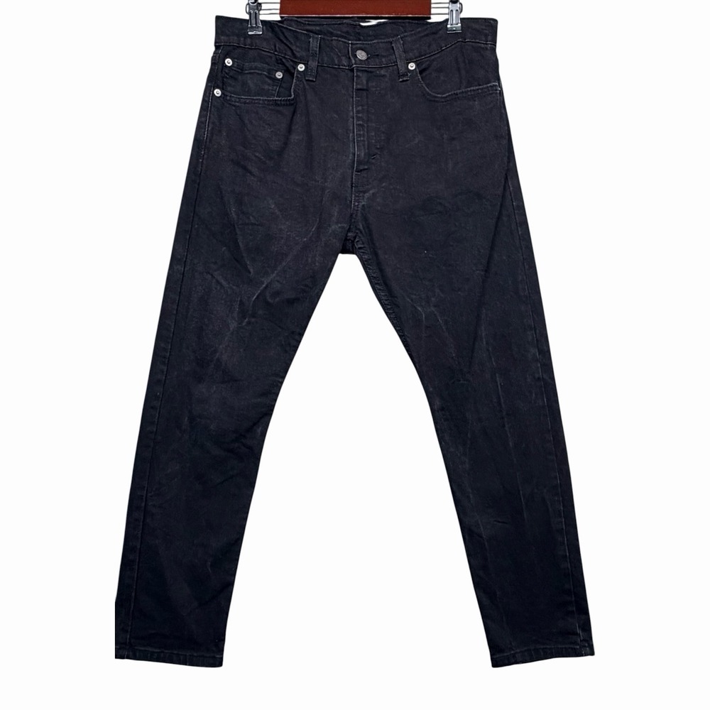 Levi's 512 Slim Taper Jeans Men Black Denim Stretch Casual Pants 34x25 (hemmed)